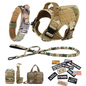 Tactical Dog Harness Collar Leash