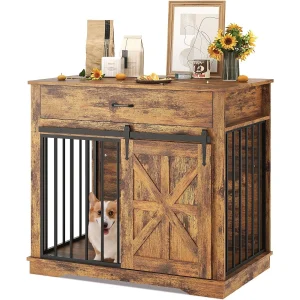 Iron-Wood Dog Crate Furniture